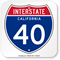 California Interstate 40 Sign