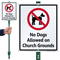 No Dogs Allowed On Church Grounds Sign