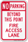 No Parking Beyond, Fire Access Lane Sign