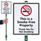 Smoke Free Property with Graphic Sign