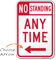 No Standing at Any Time Sign with Arrow