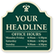 Customizable Business Hours Palladio Sign with Motif