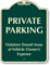 Private Parking, Violators Towed Away Sign