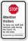 Stop Attention Visitors Keep Our Staff And Families Safe Sign