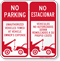 No Parking Unauthorized Towed Owners Expense Bilingual Sign