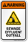 Warning Sewage Effluent Outfall Water Safety Sign