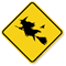 Witch Symbol Humorous Road Crossing Sign