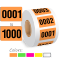Roll Of 0001 to 1000 Sequentially Pre-Numbered Labels