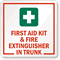 First Aid Kit And Fire Extinguisher Label