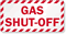 Gas Shut Off Label