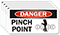 Danger Pinch Point Laminated Vinyl Label