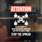 Stop the Spread with graphic Window Decal