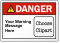 Custom ANSI Danger Label, Choose Clipart