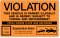 Custom This Vehicle Is Illegally Parked Violation Label