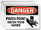 Pinch Point Watch Your Hands Label With Graphic