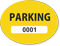 Yellow Numbered Oval Parking Decal