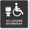 All-Gender Bathroom Braille Sign with Toilet Seat Symbol