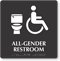 All-Gender ISA Restroom Braille, Toilet Symbol Sign