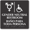 Handicap And Gender Neutral Restroom Braille Sign