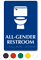 All-Gender Braille Restroom Sign with Toilet Symbol