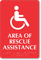 Area Of Rescue Assistance Accessible Symbol Sign