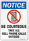 Be Courteous Take All Cellphone Calls Outside Sign