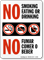 No Smoking Eating or Drinking Sign Bilingual