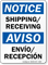 Bilingual Shipping Receiving OSHA Notice Sign