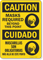 Caution Masks Required Beyond This Point Bilingual SpanishFace Mask Safety Sign