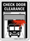 Check Door Clearance Sign