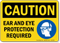 Ear And Eye Protection Required Sign