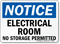Notice Electrical Room Storage Permitted Sign