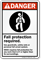 Fall Protection Required Danger Sign