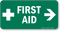 First Aid Sign with Right Arrow and Symbol