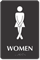 Cross legged Women's Bathroom Humor Sign