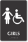 Girls And ISA Symbol Restroom Braille Sign