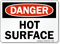 Hot Surface OSHA Danger Sign