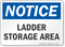 Ladder Storage Area OSHA Notice Sign