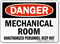 Mechanical Room Unauthorized Personnel Sign
