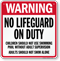 North Carolina No Lifeguard On Duty Sign
