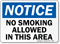 No Smoking Allowed In This Area Sign