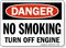 Danger No Smoking Off Engine Sign
