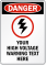 Customizable Danger, High Voltage Warning Sign