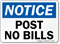 Notice Post No Bills Sign