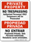 Private Property No Trespassing Authorized Personnel Bilingual Sign