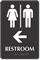 TactileTouch Braille Restroom Sign with Arrow