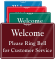 Ring Bell for Customer Service Showcase Wall Sign