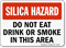 Do Not Eat Drink Smoke Silica Hazard Sign