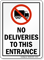 No Deliveries To This Entrance Truck Symbol Sign