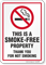 This Is A Smoke Free Property No Smoking Sign